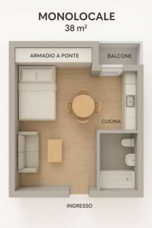 Foto Ampio monolocale con balcone in Citt  Studi