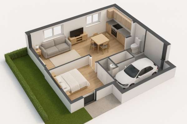 Foto Bilocale indipendente con giardino e box auto