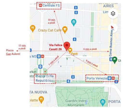 Foto Monolocale in affitto in Porta Venezia a Milano
