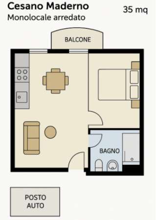 Foto OPEN SPACE A CESANO MADERNO DISPONIBILE DA SUBITO-BALCONE AMPIO