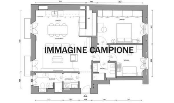 Foto PIGNETO - TRILOCALE CON DUE CAMERE - METRO C